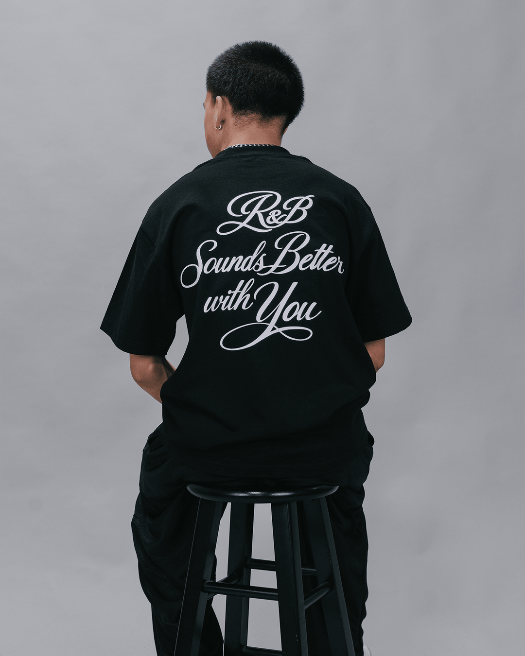 R&amp;B with You | Heavyweight Black Graphic Tee - trainofthoughtcollective