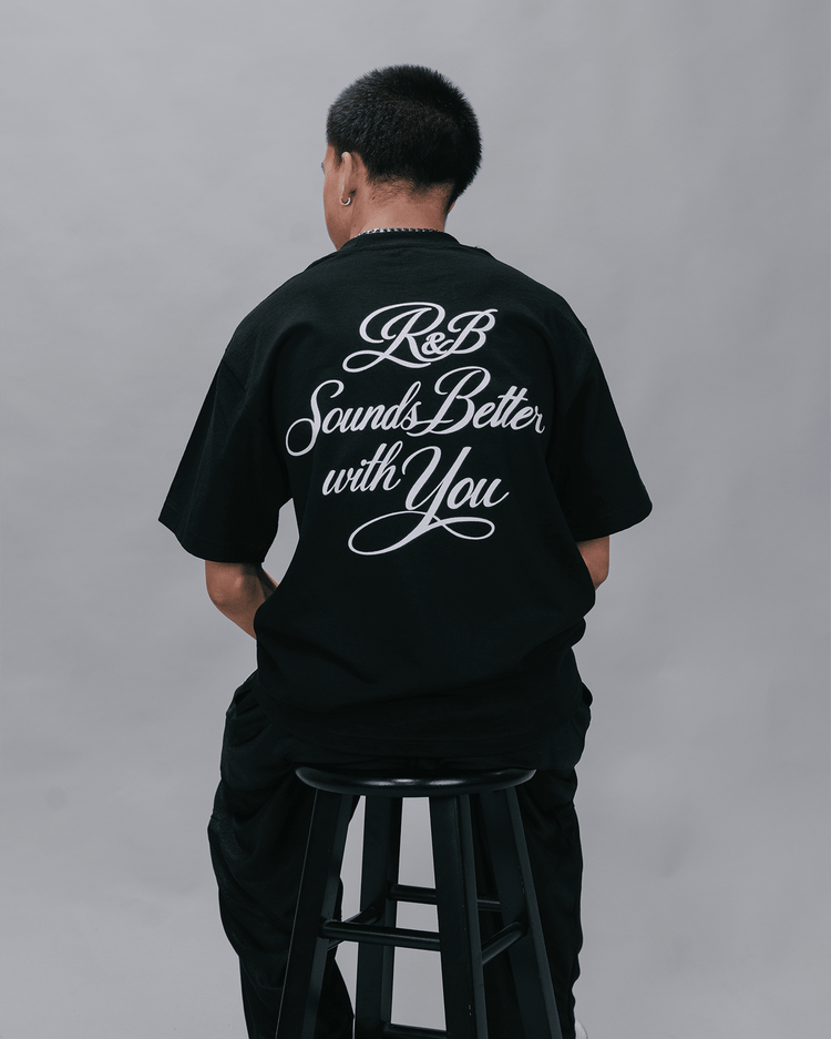 R&B with You | Heavyweight Black Graphic Tee - trainofthoughtcollective