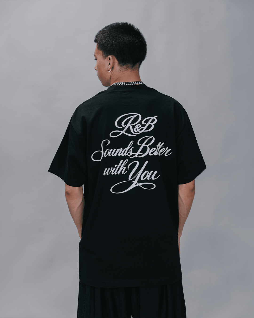 R&amp;B with You | Heavyweight Black Graphic Tee - trainofthoughtcollective