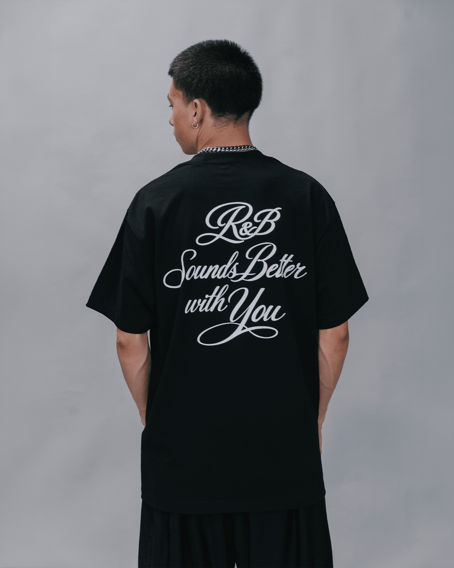 R&B with You | Heavyweight Black Graphic Tee - trainofthoughtcollective