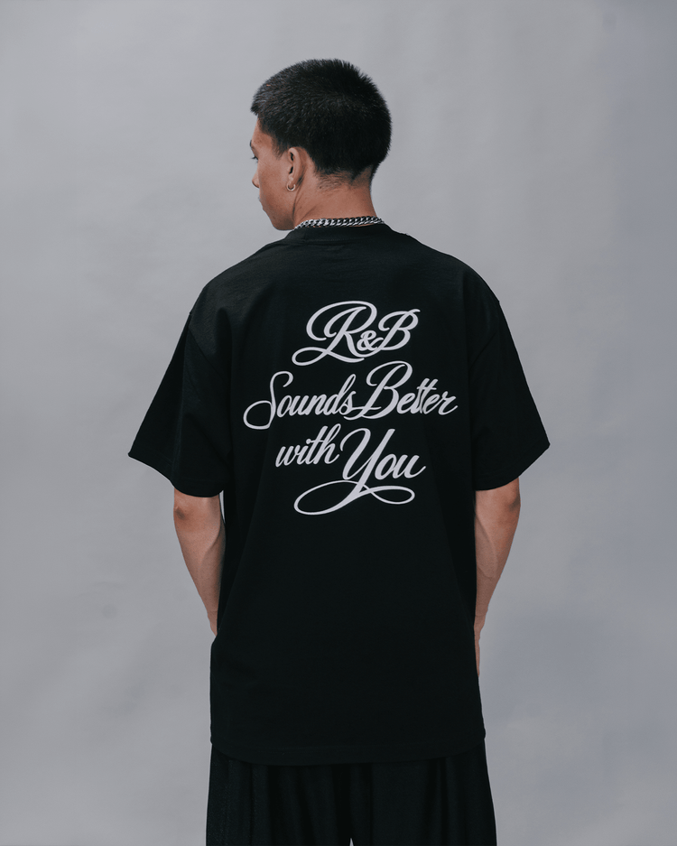 R&B with You | Heavyweight Black Graphic Tee - trainofthoughtcollective
