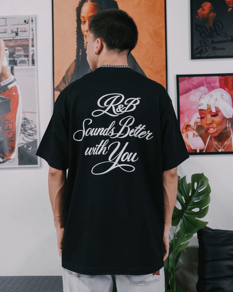 R&B with You | Heavyweight Black Graphic Tee - trainofthoughtcollective
