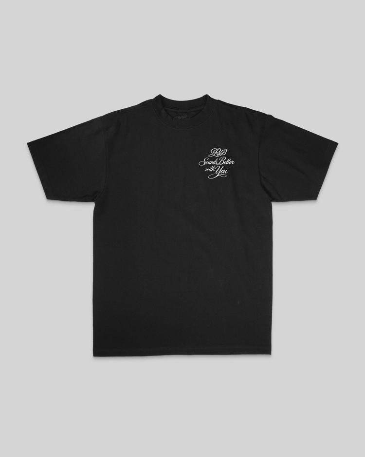 R&B with You | Heavyweight Black Graphic Tee - trainofthoughtcollective