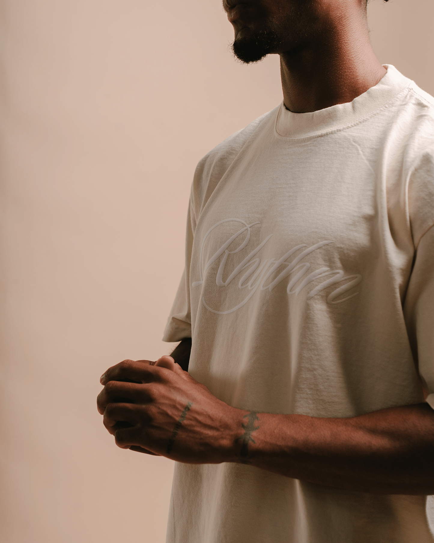 Rhythm Oversized Cream Tee - trainofthoughtcollective
