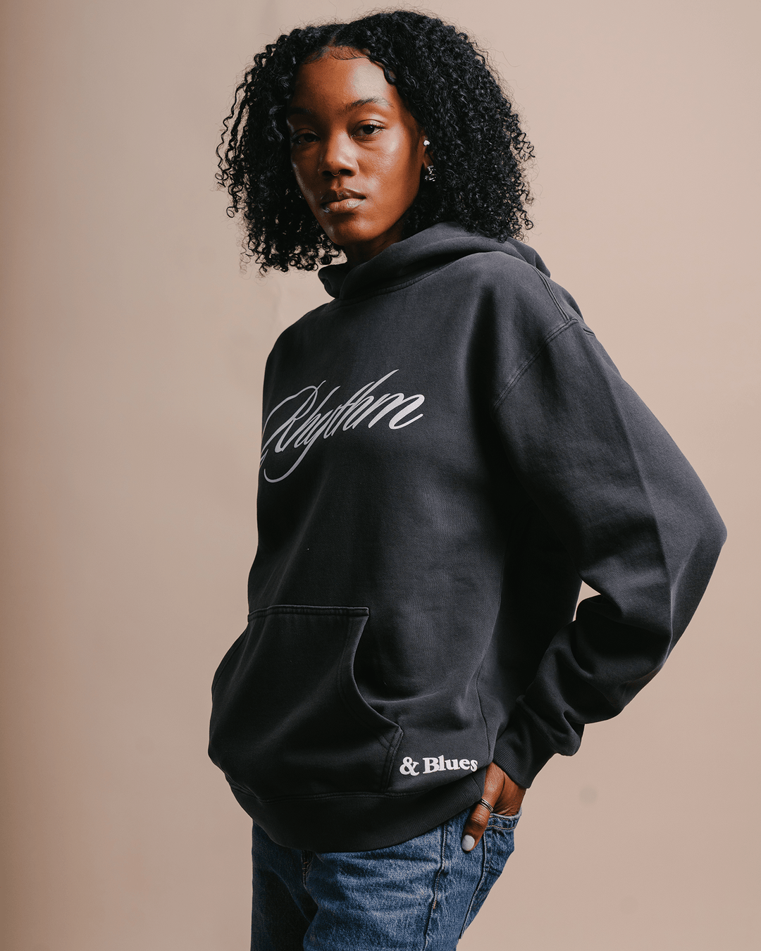 Rhythm Relaxed Faded Black Hoodie - trainofthoughtcollective