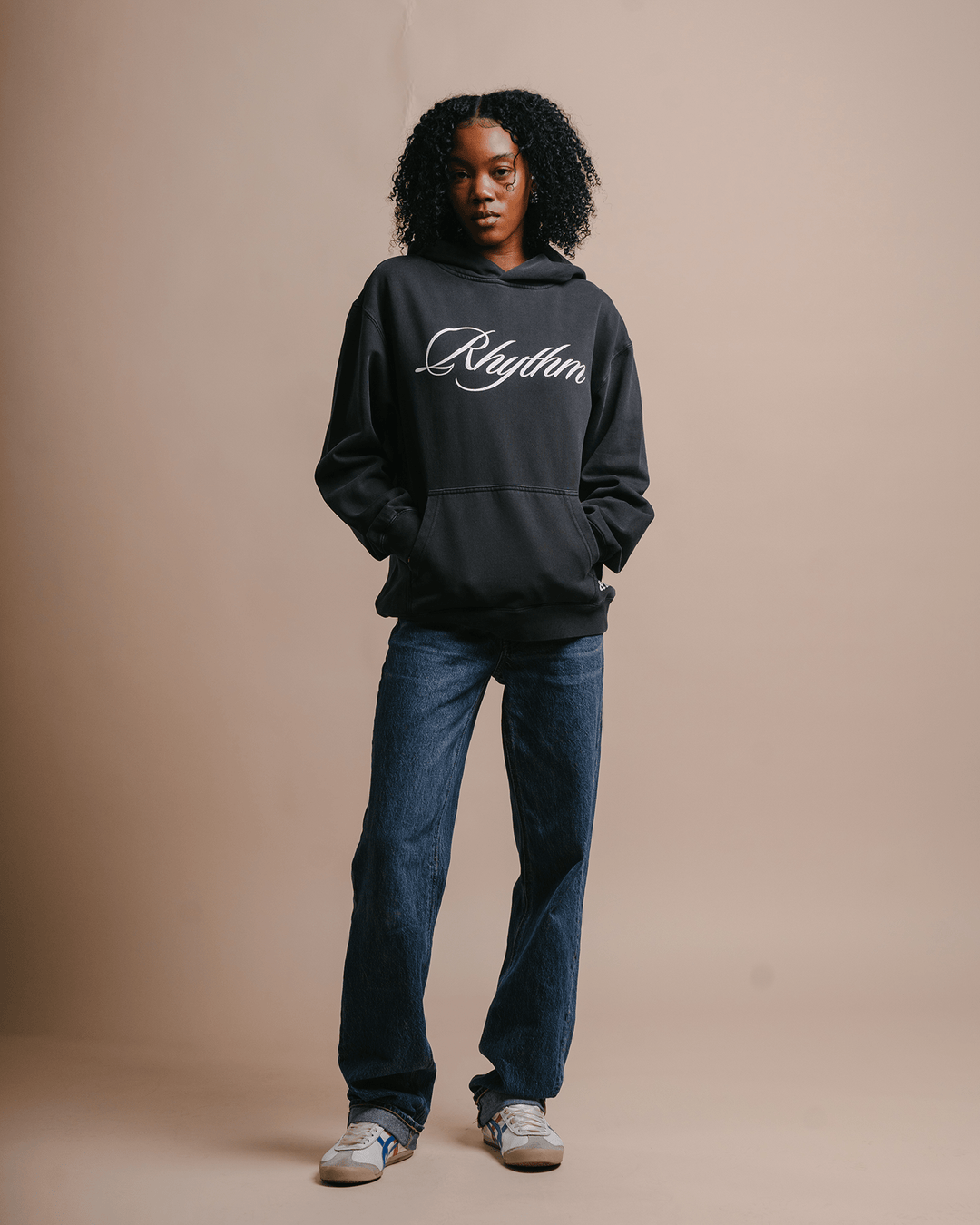 Rhythm Relaxed Faded Black Hoodie - trainofthoughtcollective