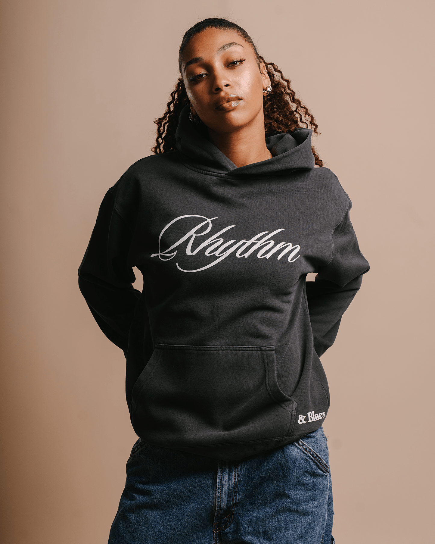 Rhythm Relaxed Faded Black Hoodie - trainofthoughtcollective