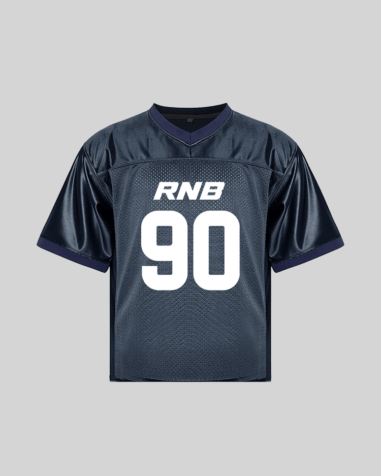 Rnb Every Morning V1 Cropped Blue Football Jersey - trainofthoughtcollective