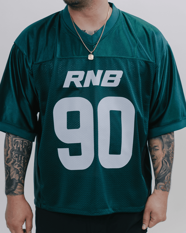 Rnb Every Morning V1 Cropped Green Football Jersey - trainofthoughtcollective