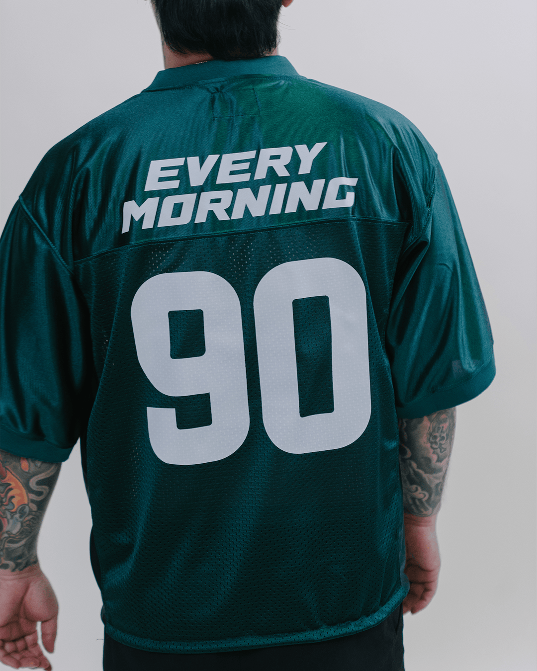 Rnb Every Morning V1 Cropped Green Football Jersey - trainofthoughtcollective
