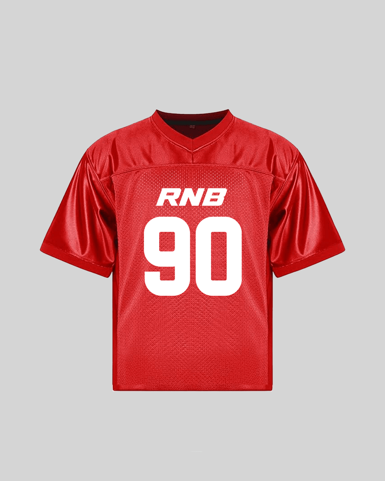 Rnb Every Morning V1 Cropped Red Football Jersey - trainofthoughtcollective