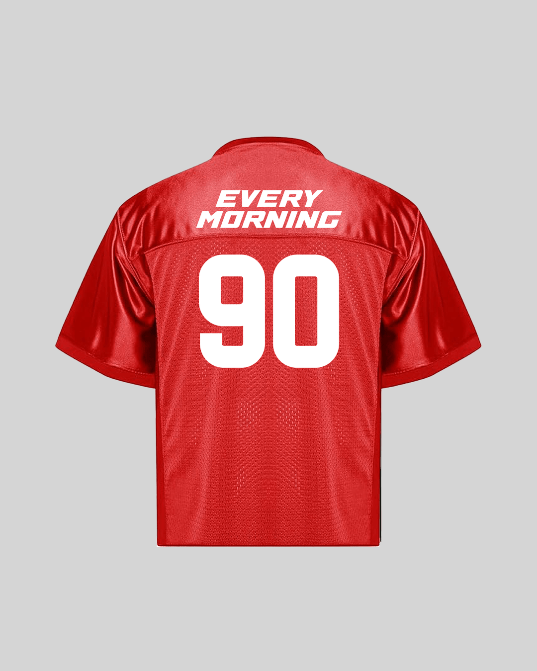 Rnb Every Morning V1 Cropped Red Football Jersey - trainofthoughtcollective