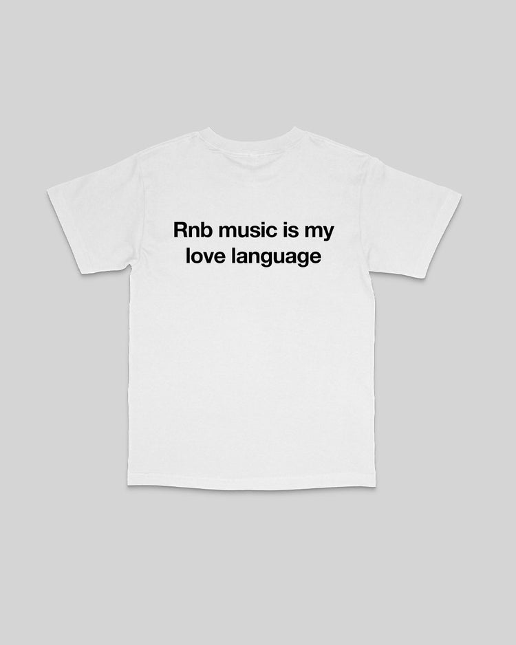 Rnb Language White Tee - trainofthoughtcollective