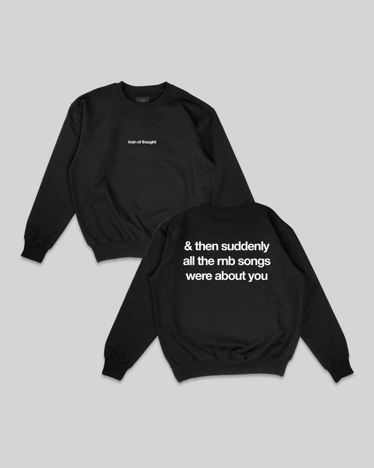 Rnb Songs Black Crewneck Sweatshirt - trainofthoughtcollective