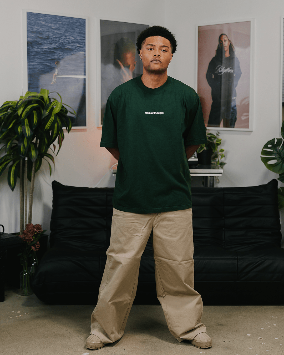 Rnb Songs Oversized Green Tee - trainofthoughtcollective