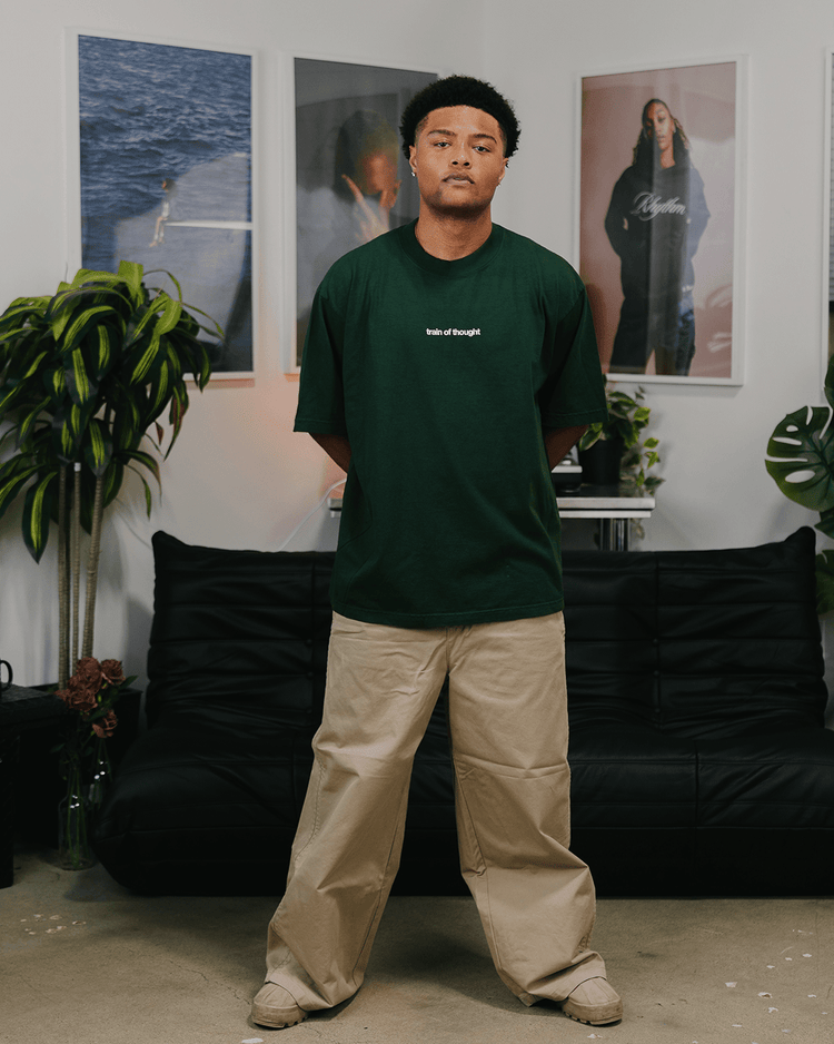 Rnb Songs Oversized Green Tee - trainofthoughtcollective
