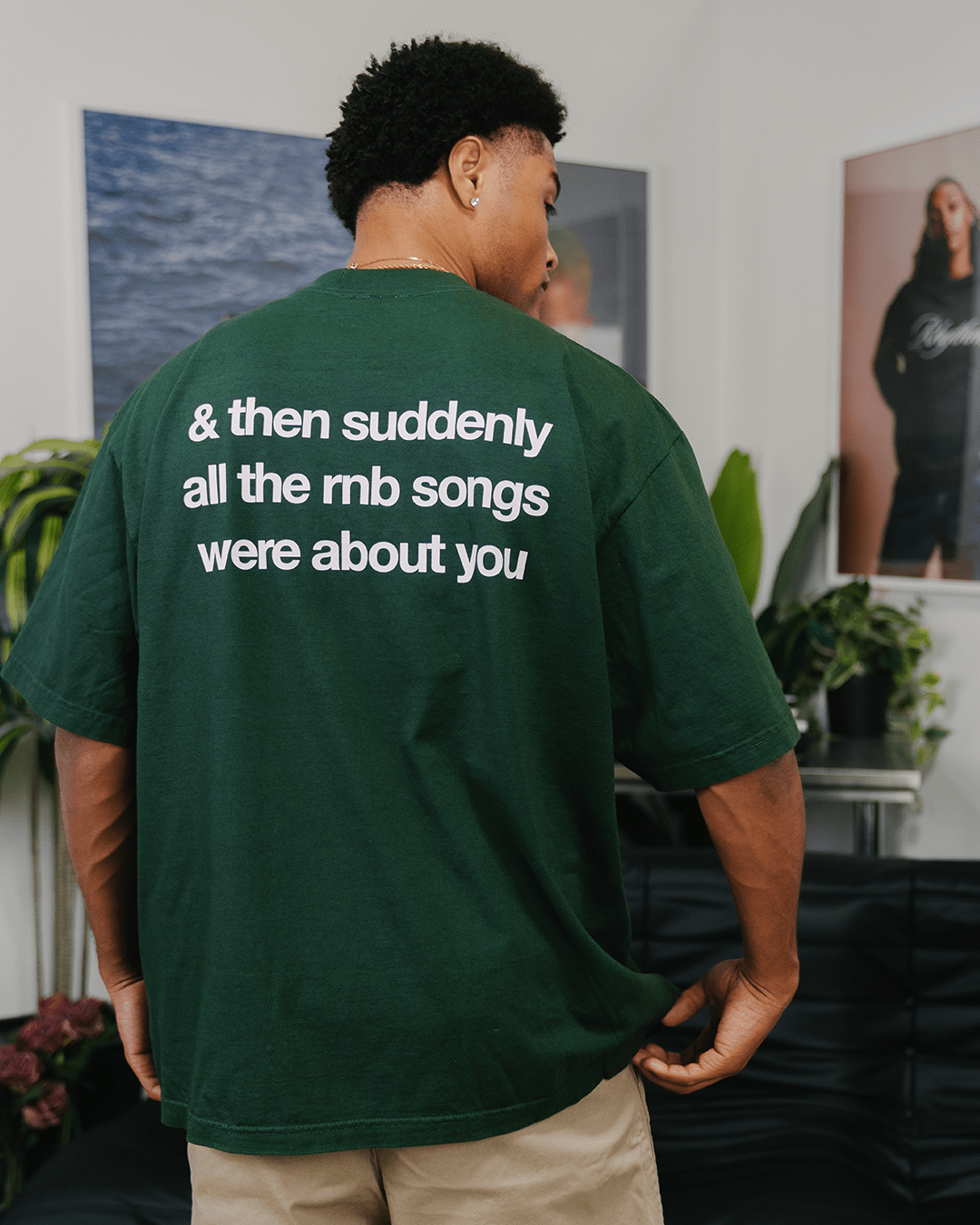 Rnb Songs Oversized Green Tee - trainofthoughtcollective