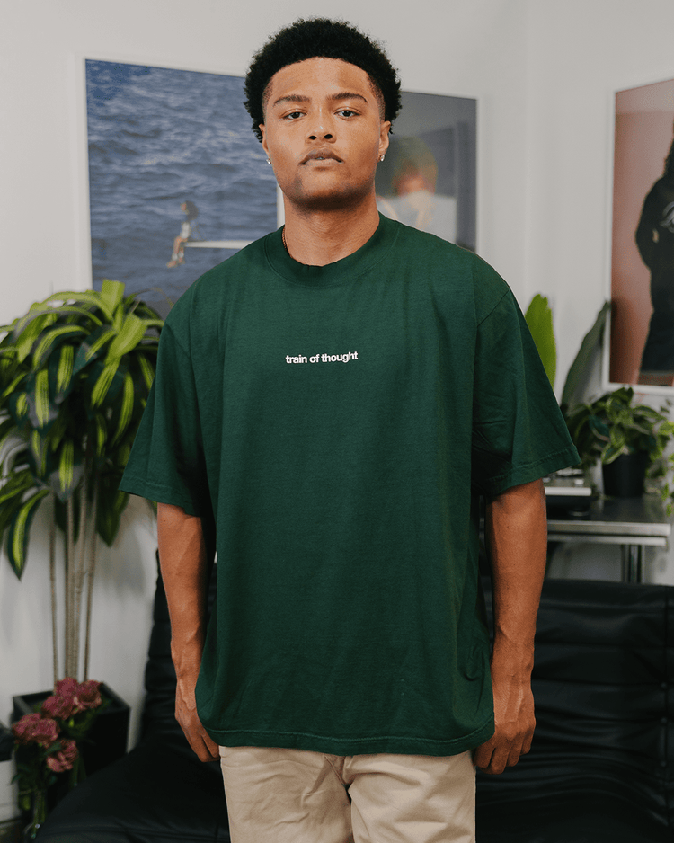 Rnb Songs Oversized Green Tee - trainofthoughtcollective