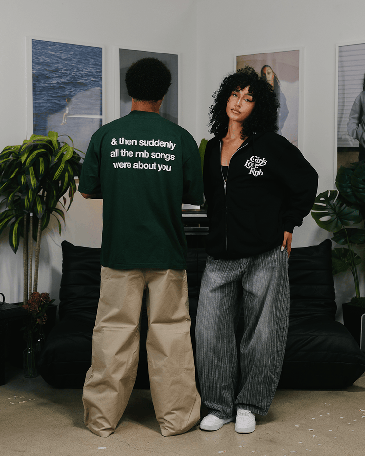 Rnb Songs Oversized Green Tee - trainofthoughtcollective