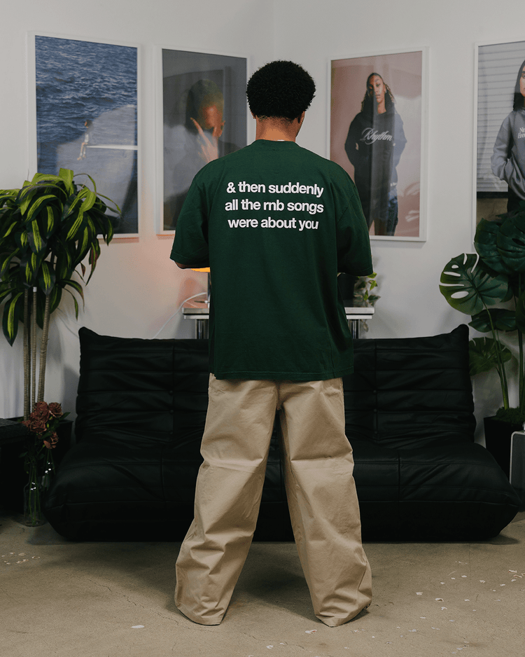 Rnb Songs Oversized Green Tee - trainofthoughtcollective
