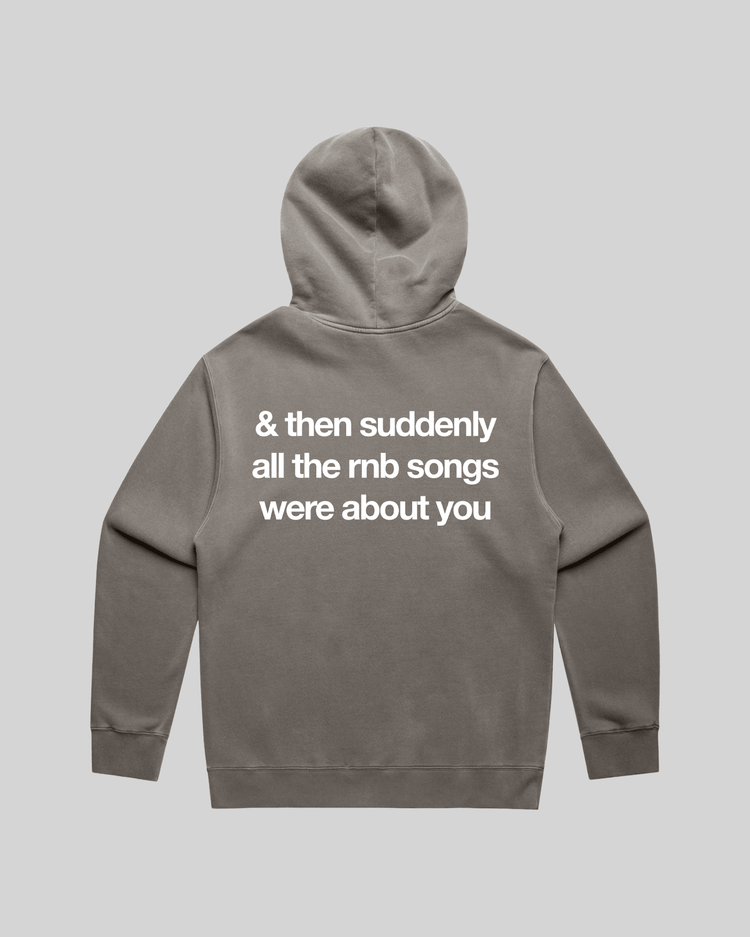 Rnb Songs Relaxed Faded Grey Hoodie - trainofthoughtcollective