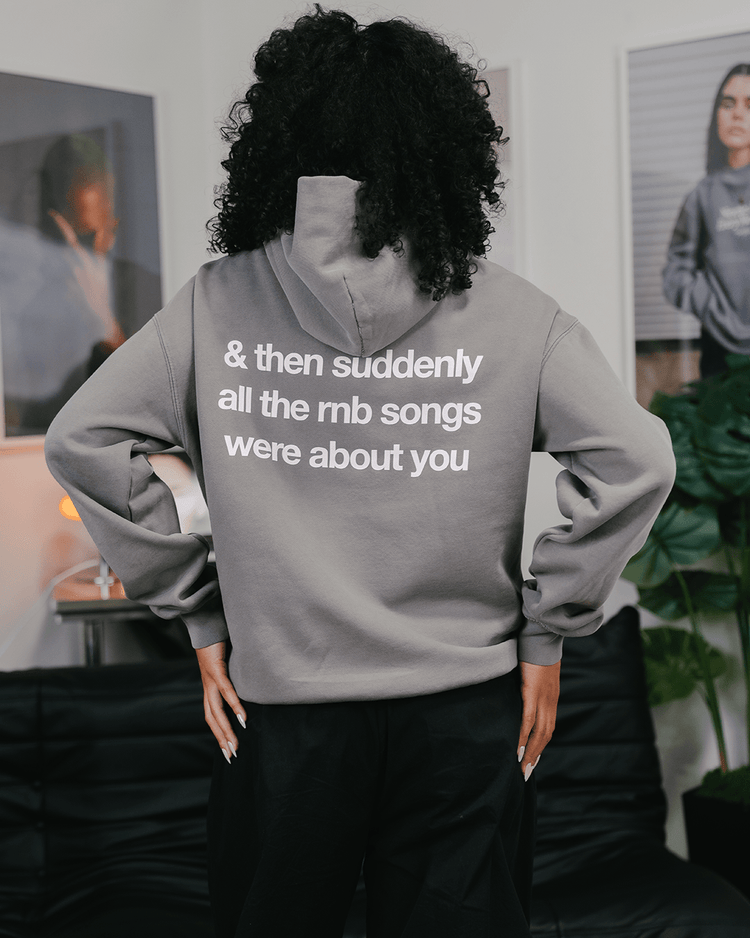 Rnb Songs Relaxed Faded Grey Hoodie - trainofthoughtcollective