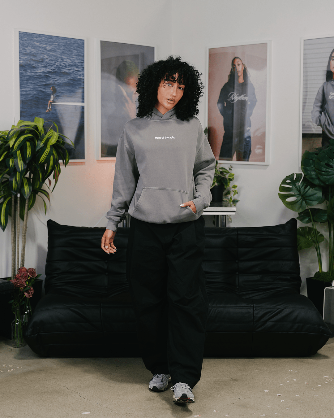 Rnb Songs Relaxed Faded Grey Hoodie - trainofthoughtcollective