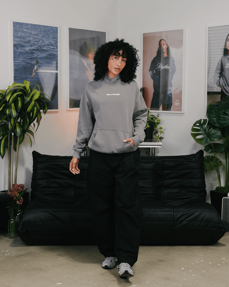 Rnb Songs Relaxed Faded Grey Hoodie - trainofthoughtcollective