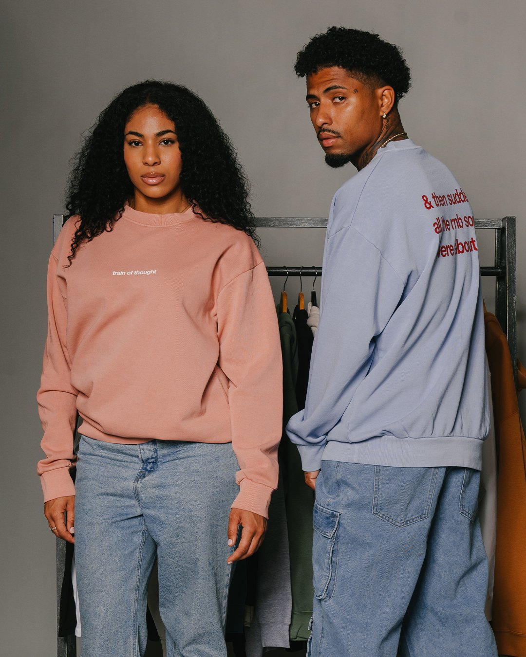 Rnb Songs Salmon Crewneck Sweatshirt - trainofthoughtcollective