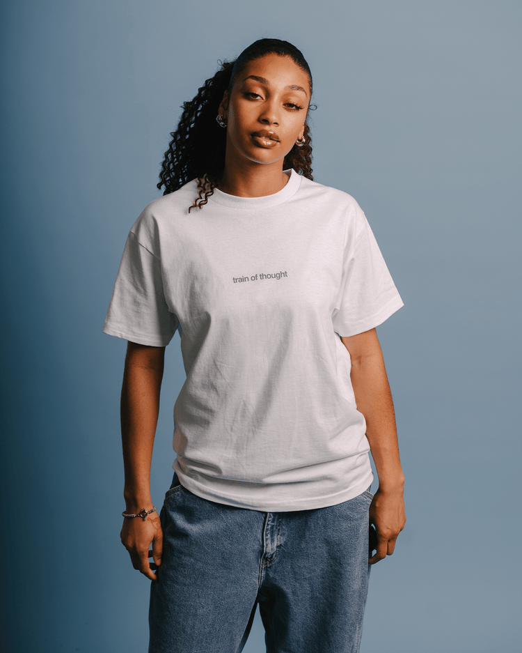 Rnb Songs V2 White Tee - trainofthoughtcollective