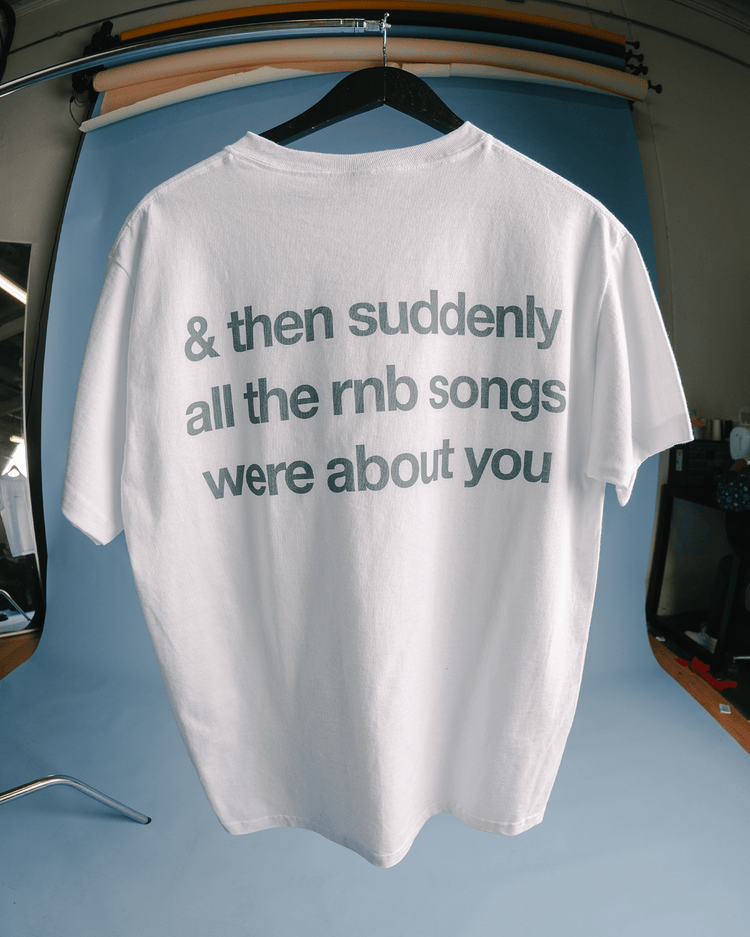 Rnb Songs V2 White Tee - trainofthoughtcollective