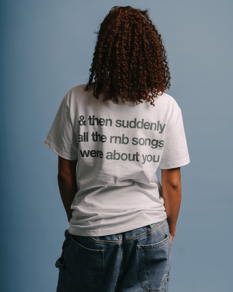 Rnb Songs V2 White Tee - trainofthoughtcollective