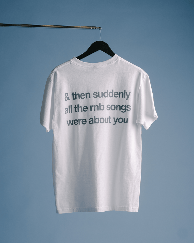 Rnb Songs V2 White Tee - trainofthoughtcollective