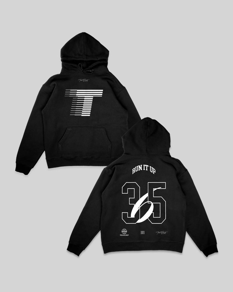 Run it Up 365 Black Hoodie - trainofthoughtcollective