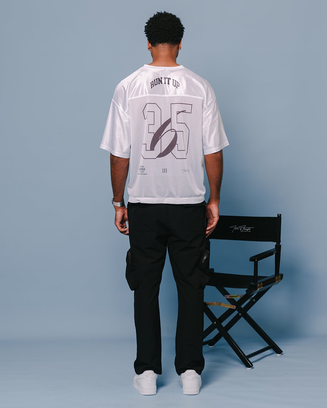 Run it Up 365 White Cropped Football Jersey - trainofthoughtcollective