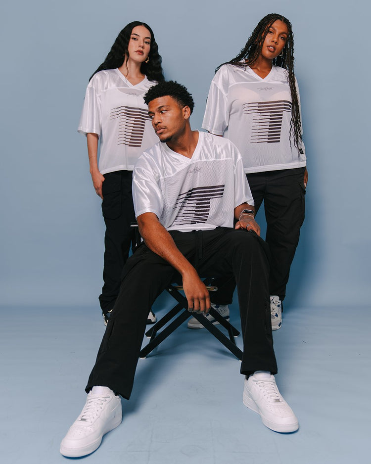 Run it Up 365 White Cropped Football Jersey - trainofthoughtcollective