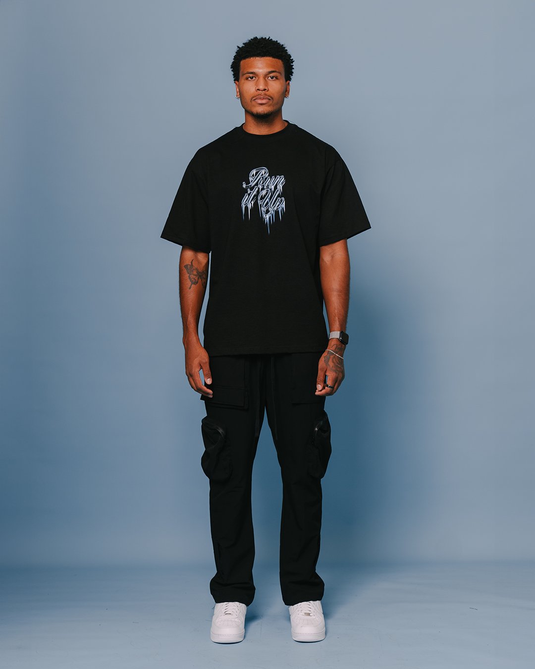 Run it Up Ice Black tee - trainofthoughtcollective