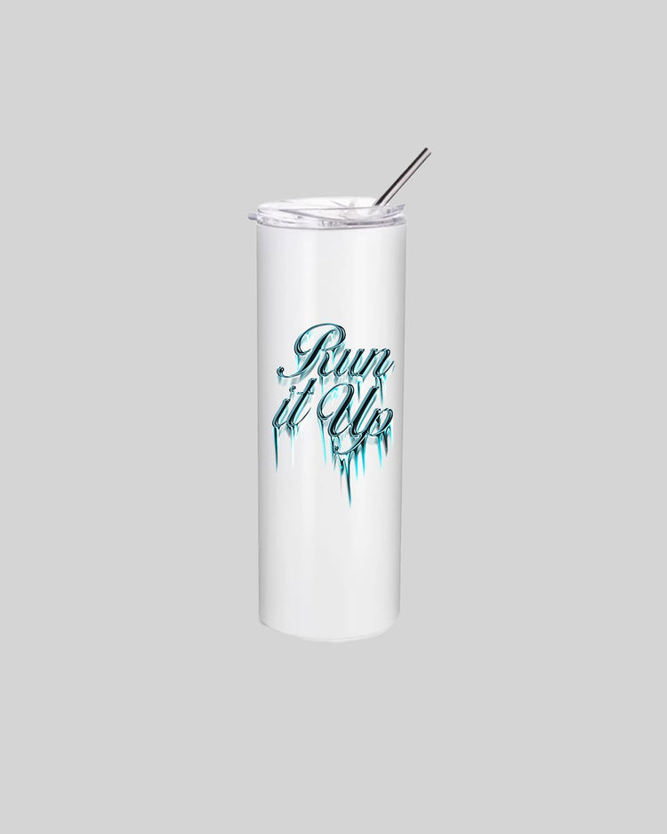 Run it Up Ice White 20oz Tumbler - trainofthoughtcollective