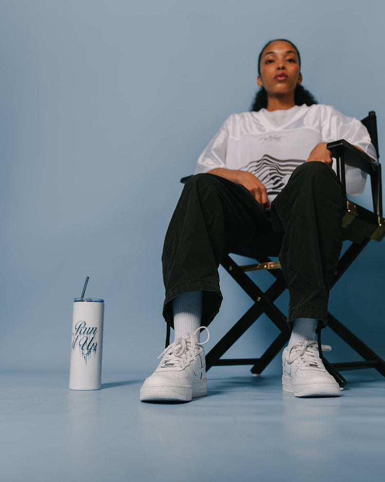 Run it Up Ice White 20oz Tumbler - trainofthoughtcollective