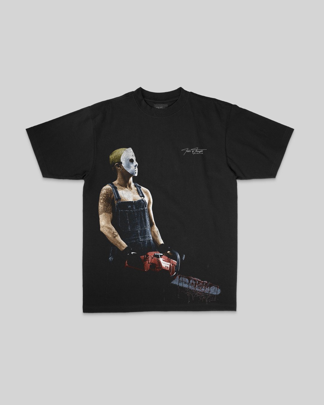 SLIM Skull Black Tee - trainofthoughtcollective