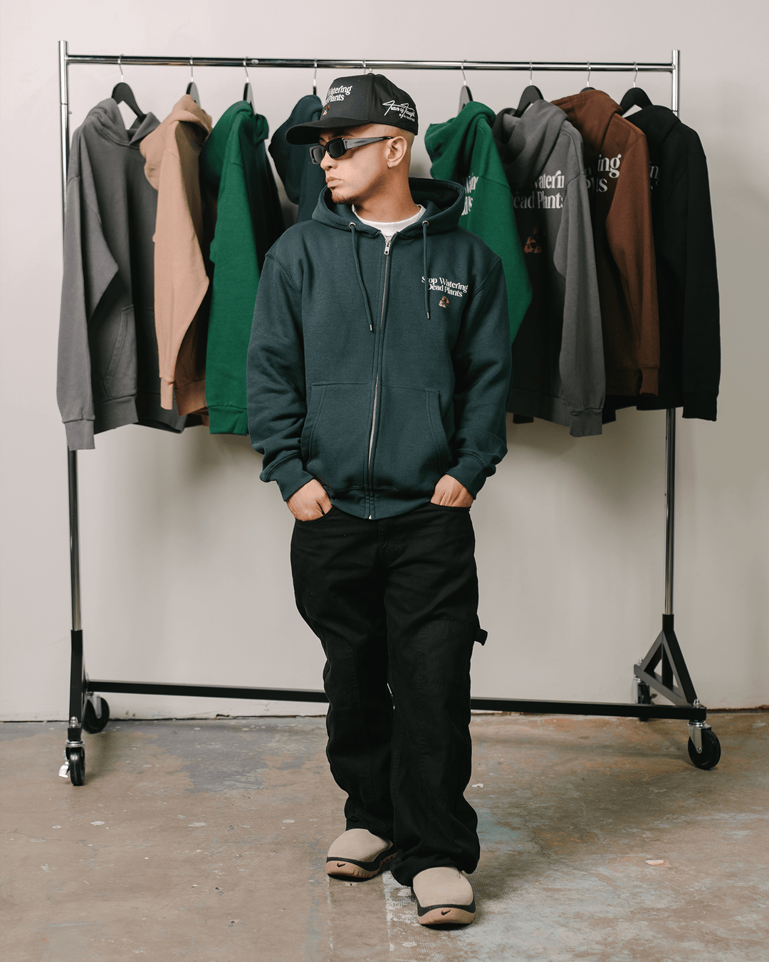 Stop Watering Dead Plants Green Full Zip Hoodie - trainofthoughtcollective