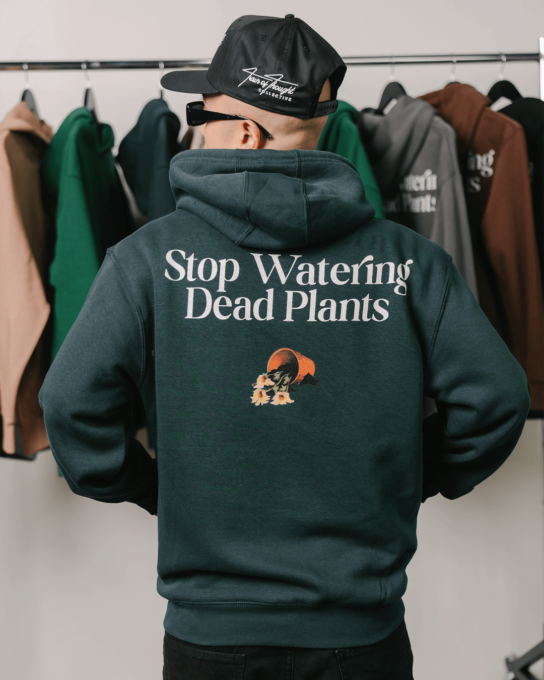 Stop Watering Dead Plants Green Full Zip Hoodie - trainofthoughtcollective