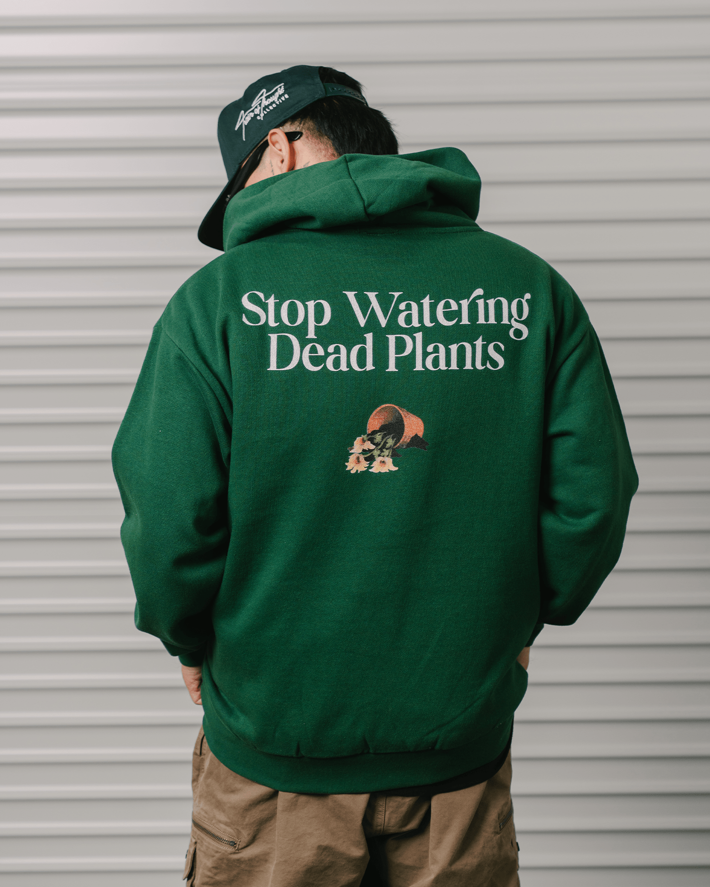 Stop Watering Dead Plants Green Hoodie - trainofthoughtcollective