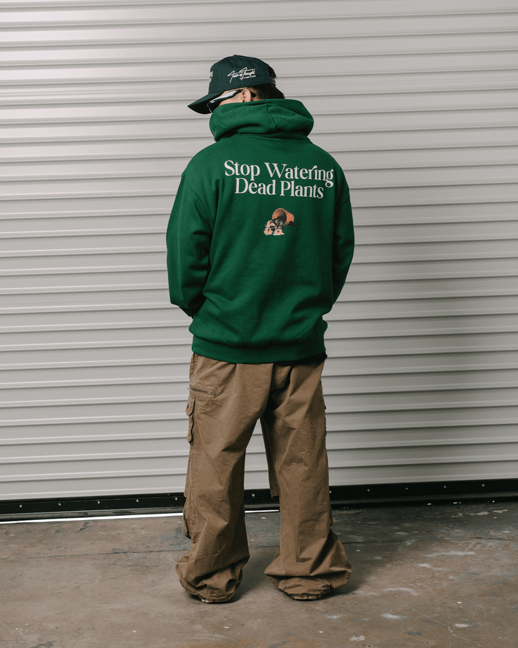 Stop Watering Dead Plants Green Hoodie - trainofthoughtcollective