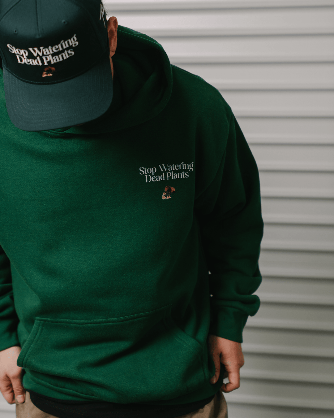 Stop Watering Dead Plants Green Hoodie - trainofthoughtcollective