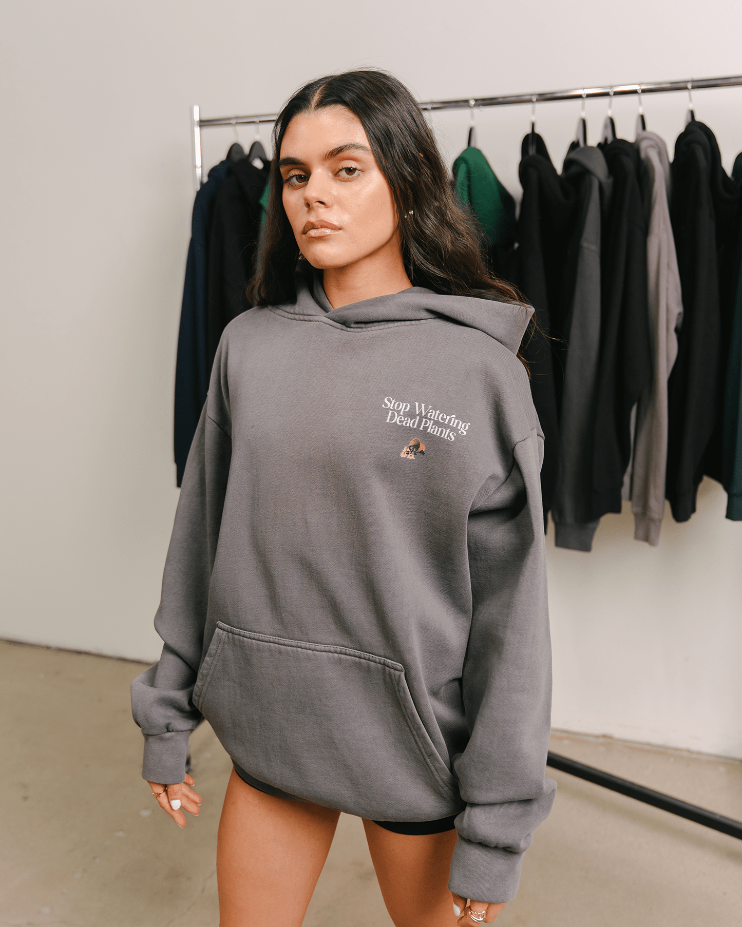 Stop Watering Dead Plants Shadow Hoodie - trainofthoughtcollective