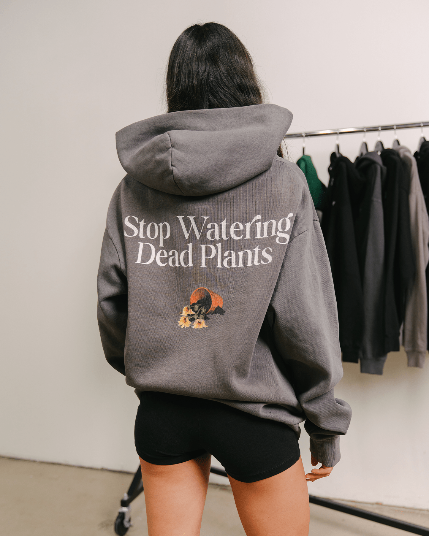 Stop Watering Dead Plants Shadow Hoodie - trainofthoughtcollective