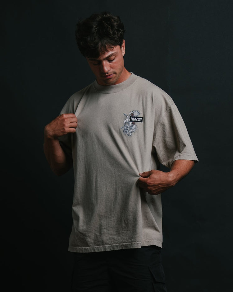 Survival of the Fittest Oversized Oatmeal Tee - trainofthoughtcollective