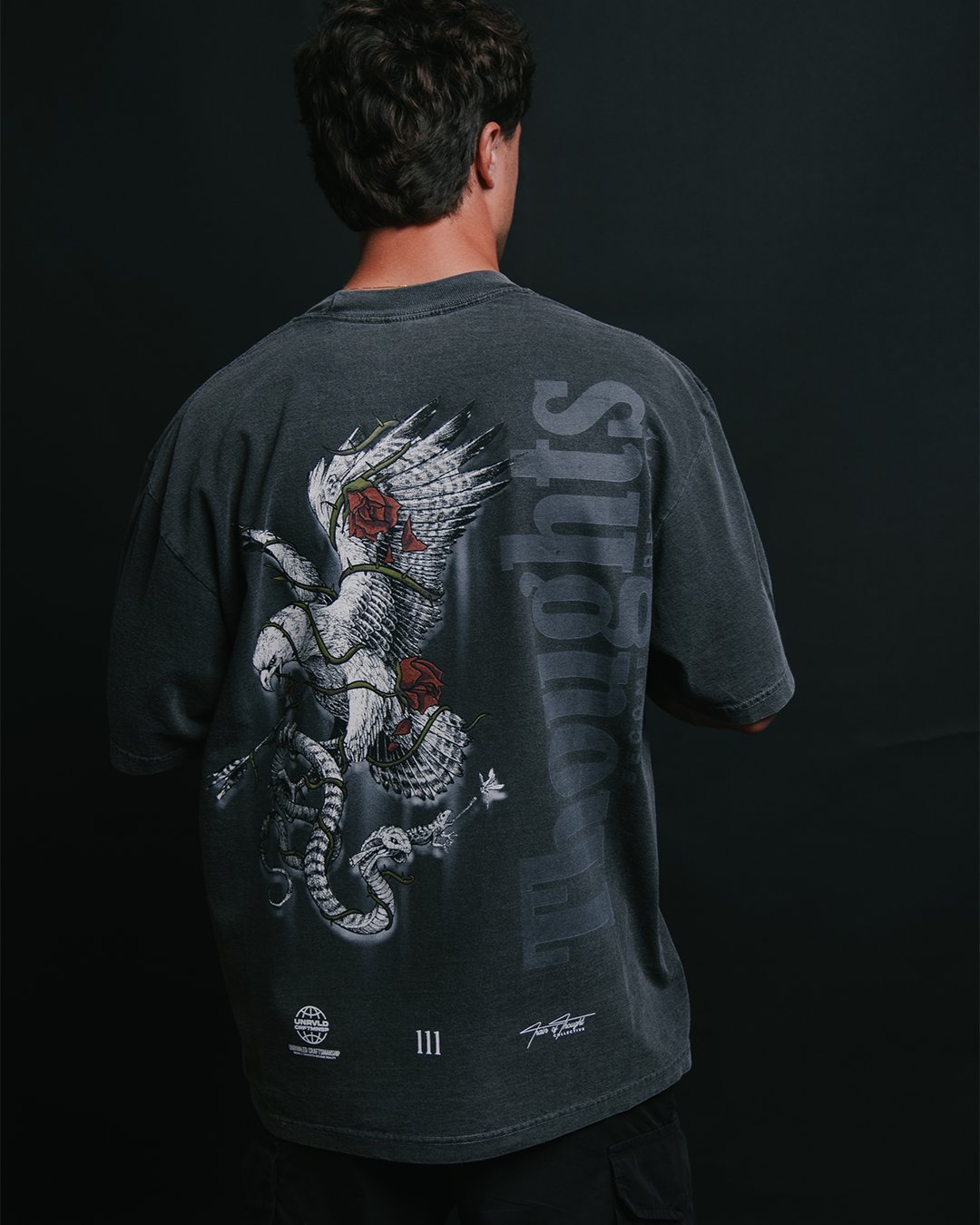 Survival of the Fittest Oversized Shadow Tee - trainofthoughtcollective