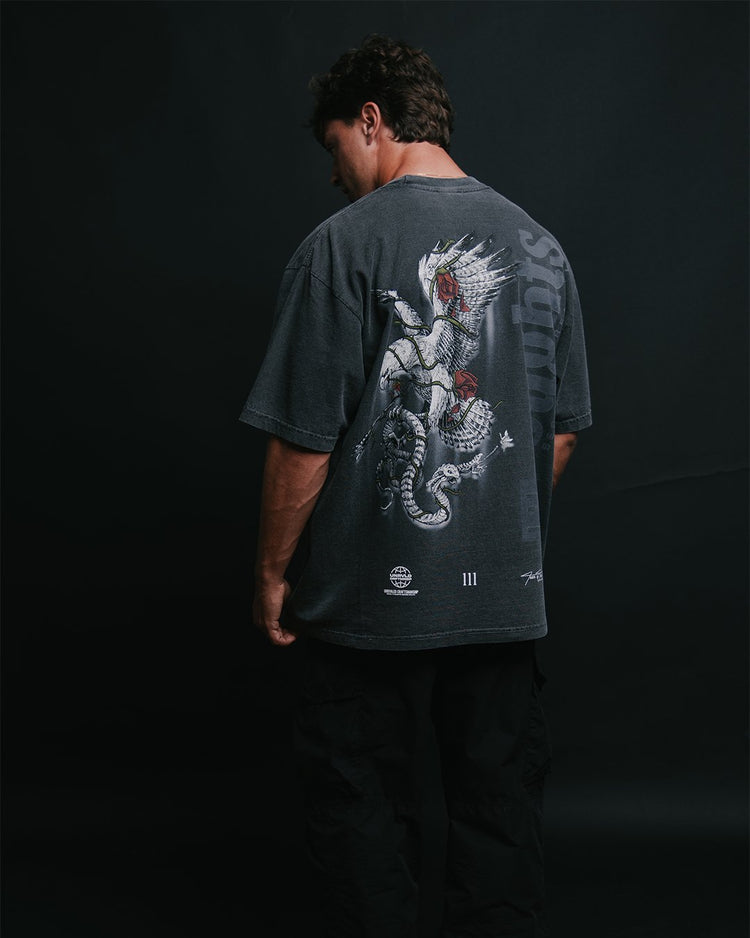 Survival of the Fittest Oversized Shadow Tee - trainofthoughtcollective